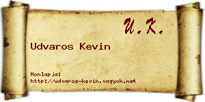 Udvaros Kevin névjegykártya